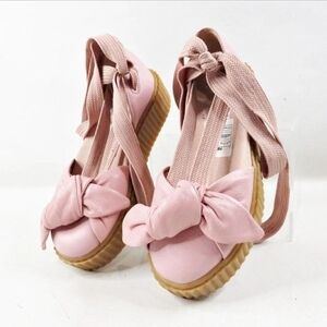 Puma x Fenty Rihanna Bow Creeper Sandals - Pink Leather, Size 5.5